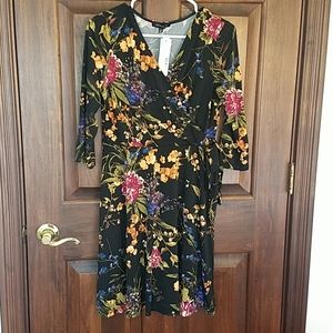 Hailey 23 floral faux wrap dress